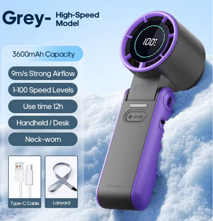 ChillMate™ Turbo Mini Fan – 100-Speed | Foldable & Rechargeable