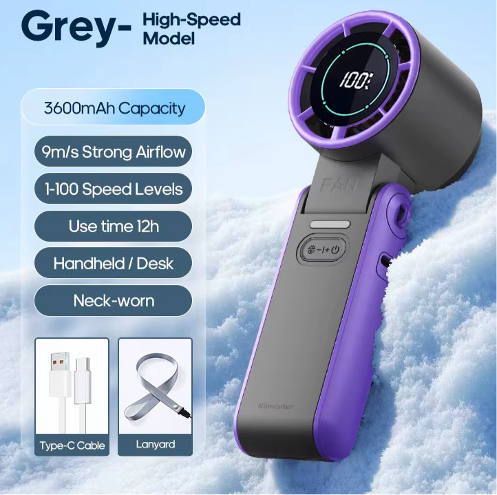 ChillMate™ Turbo Mini Fan – 100-Speed | Foldable & Rechargeable